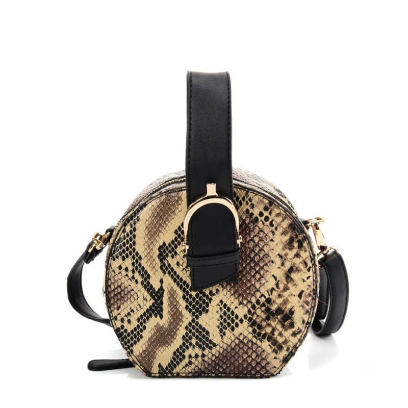 VK2120 APRICOT - Snakeskin Pattern Small Tote Bag