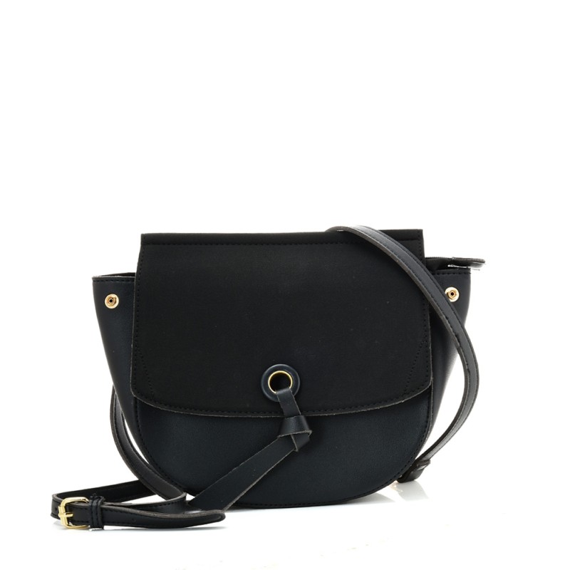 Simple black leather bag on sale