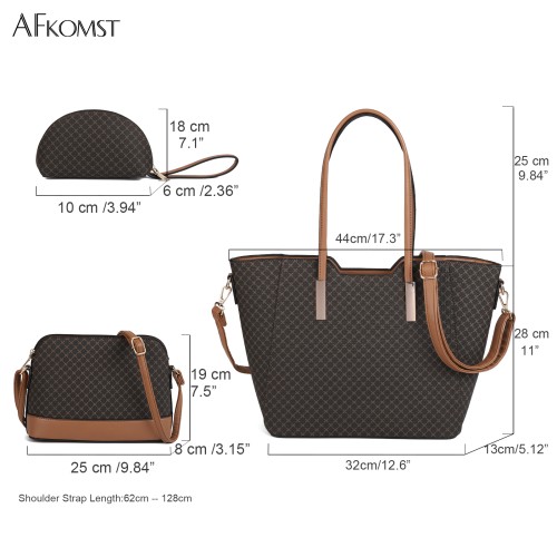 VK5631-COFFEE high quality female bags set fashion