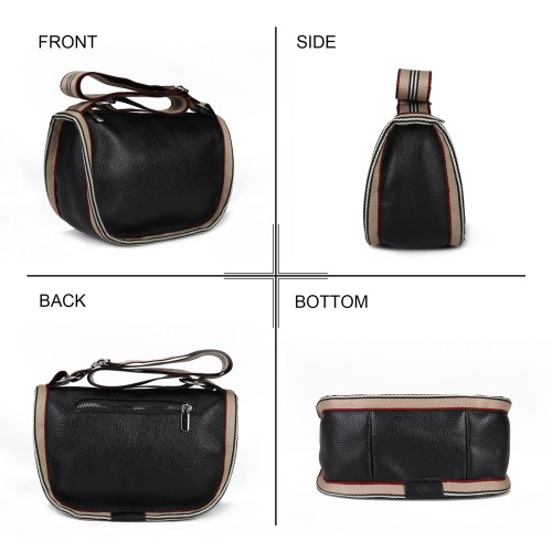 CT36270-Black- Solid Color Simple Cross-Body Bag