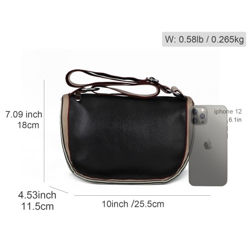 CT36270-Black- Solid Color Simple Cross-Body Bag