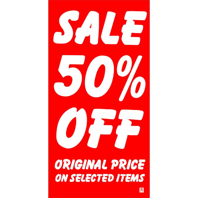 PS14 Red -  Promotion Price Banner Sale 50% Off