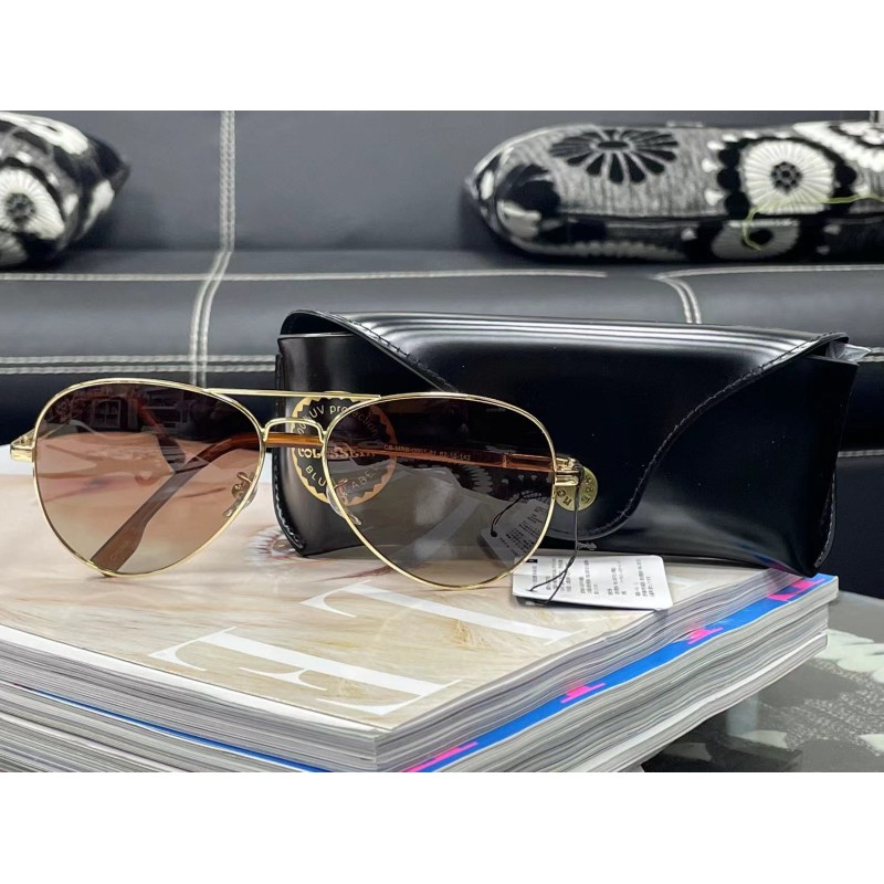 SG0027 Fashion Sunglasses, Shiny Gold and Super Light Glasses Frame, 1 Pair